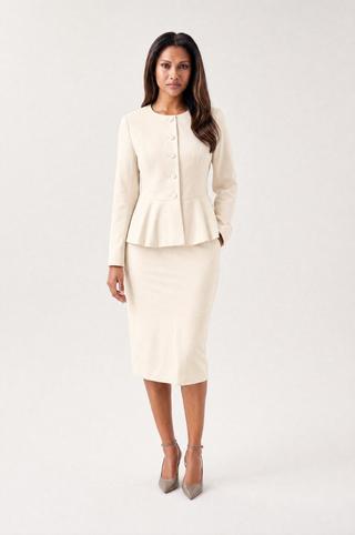 LINEN LIKE SKIRT BUTTER YELLOW