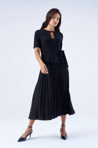CREPE FIT AND FLARE DRESS