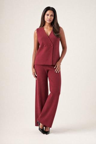 STRAIGHT LEG KNIT PANTS