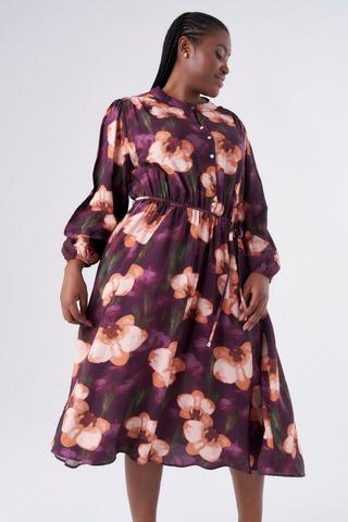 BURGUNDY FLORAL DRESS