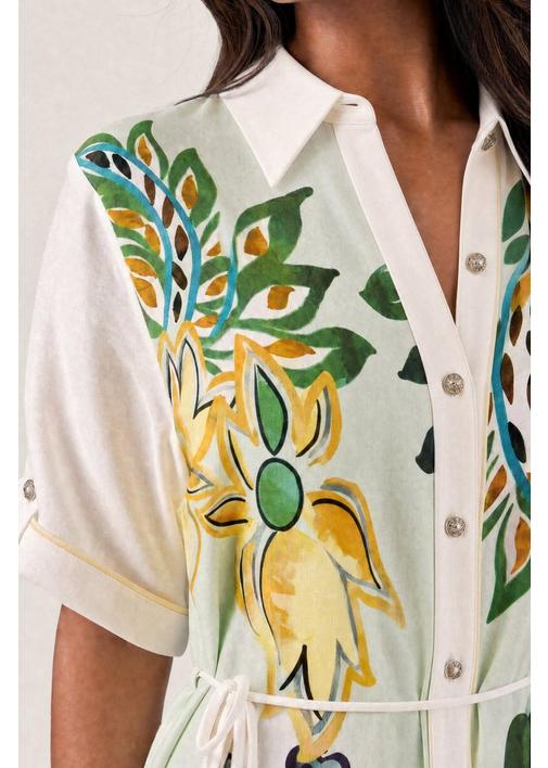 SHIRT DRESS MINT PAISLEY | MILADYS