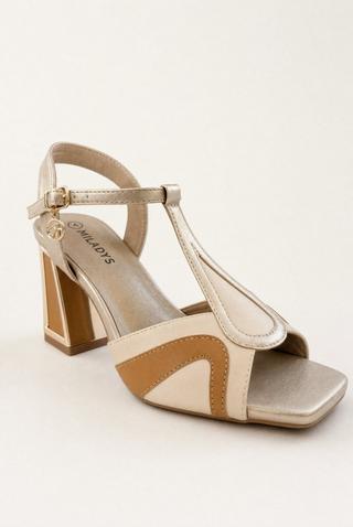 GOLD DETAIL T-BAR HEEL