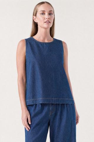 SHELL TOP DENIM INK