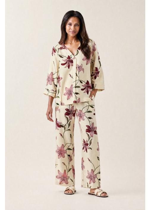 MYLAN リネン Botanical Dye Separate Pants LINEN LIKE PANT BOTANICAL PRINT | MILADYS