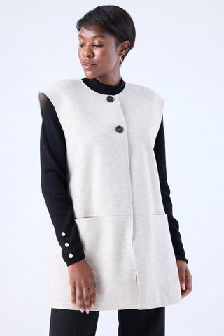 MELTON SLEEVELESS JACKET