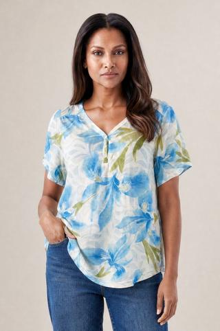 HENLEY TOP LILY FLORAL