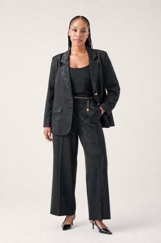 JACQUARD STRAIGHT LEG PANTS