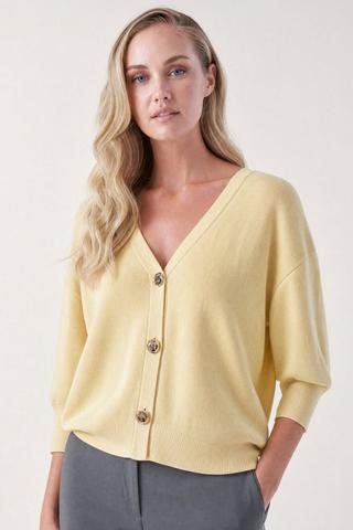 KNIT CARDIGAN YELLOW
