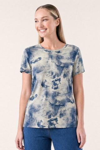 ABSTRACT PRINT CREW NECK TEE