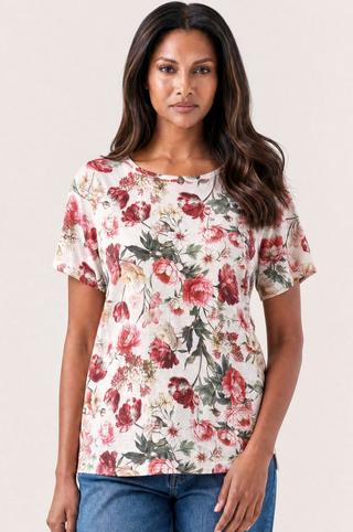 FLORAL PRINT TEE SHORT SLEEVE