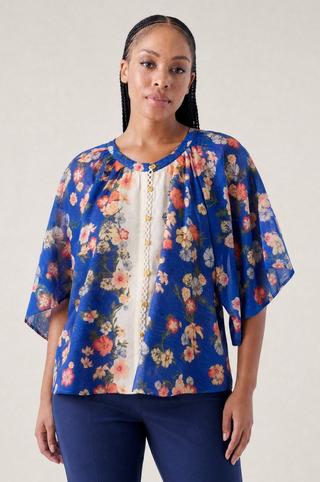 FLORAL BOARDER BLOUSE