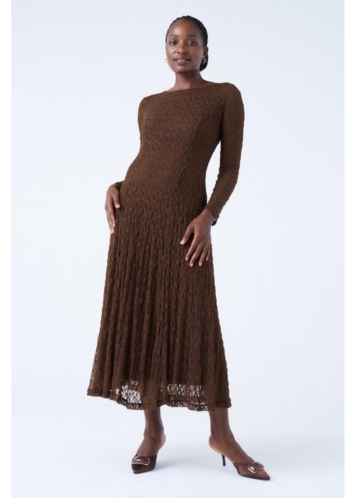CHOCOLATE BROWN LACE DRESS | MILADYS