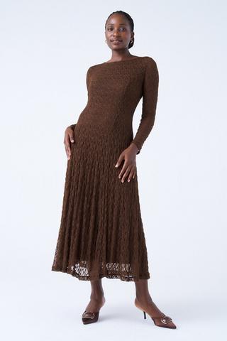 CHOCOLATE BROWN LACE DRESS