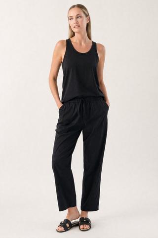 CRACKER COTTON PANTS BLACK