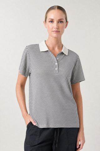 STRIPE COLLARED TOP