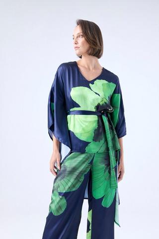 SATIN KAFTAN TOP GREEN