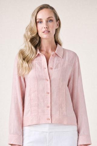 LINEN BLEND JACKET PINK