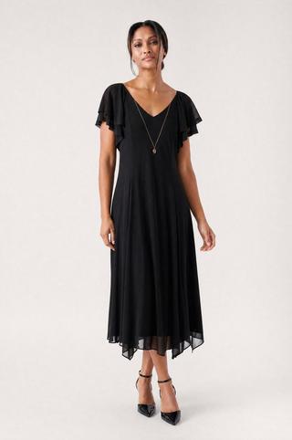 BLACK MESH DRESS WITH NECKLACE