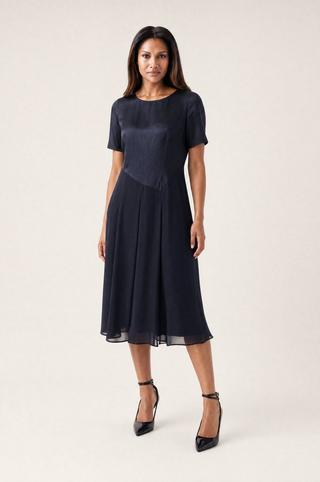 COMBO TWOFER DRESS NAVY