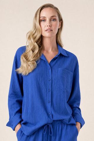 COBALT STRIPE SHIRT