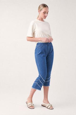 PULL ON DENIM CROPS STRAIGHT LEG