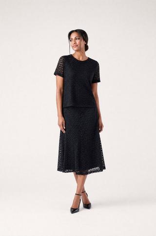 LACE A-LINE SKIRT BLACK