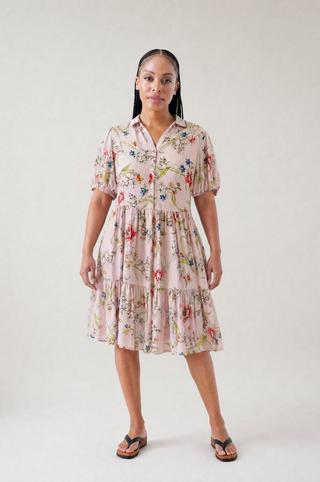 FLORAL PRINT SHIRT DRESS