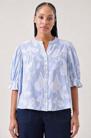 POPLIN TEXTURE SHIRT BLUE