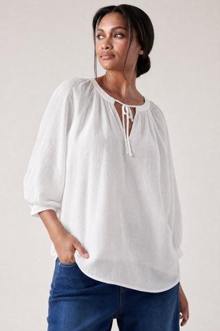 PEASANT TOP WHITE