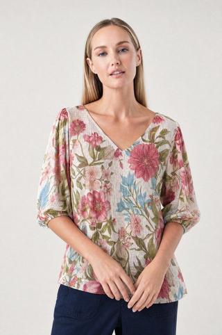 TEXTURED PRINTED TOP