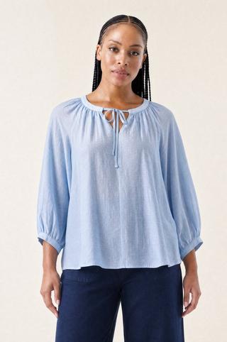 PEASANT TOP SKY BLUE