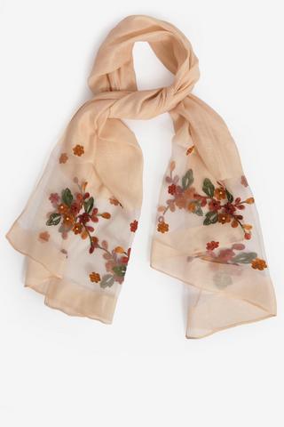 FLORAL EMBROIDERED SCARF