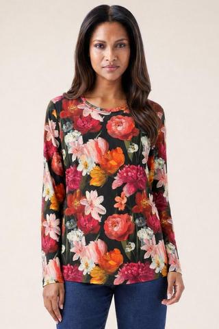 FLORAL PRINT LONG SLEEVE T-SHIRT