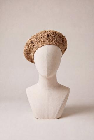 CROCHET BERET NATURAL