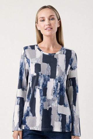 ABSTRACT PRINT TEE LONG SLEEVE