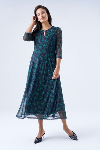 FLORAL MESH DRESS