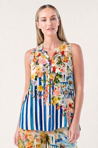 PRINTED SLEEVELESS SHIRT