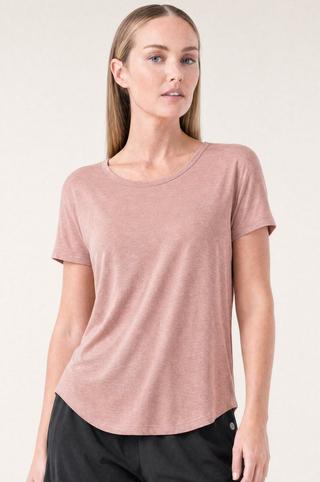 PINK MELANGE GYM TEE