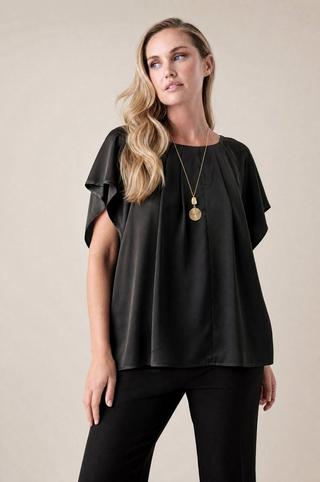 PLEATED TOP BLACK