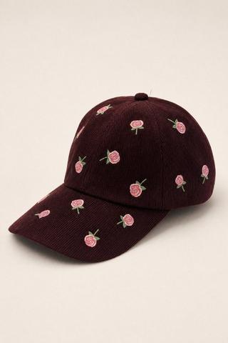 EMBROIDERED BURGUNDY CAP