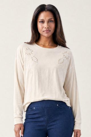 EMBELLISHED FLEECE PULLOVER
