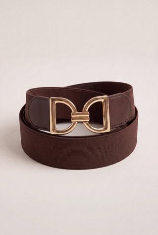 ELASTICATED STRETCH BELT CHOC