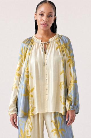 PRINTED PEASANT TOP