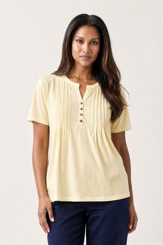 YELLOW HENLEY TOP