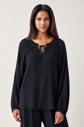 HENLEY TOP BLACK