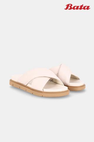 BEIGE CRISS CROSS SANDAL - Bata