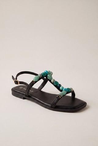 EMBELLISHED SANDALS BLUE
