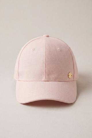 PINK LINEN CAP
