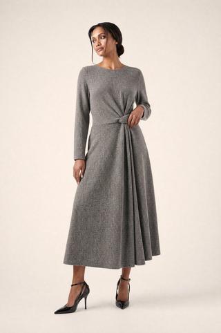 KNOT DETAIL DRESS GREY