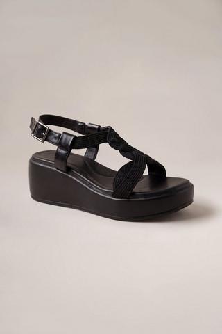 WONDERFIT WEDGE SANDALS BLACK